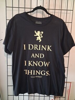 Game of Thrones "I Drink and I Know Things" Black Graphic Tee